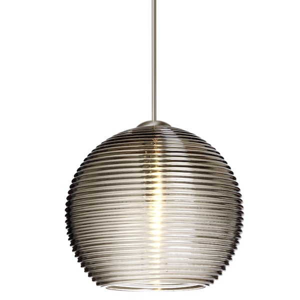Besa Lighting Kristall 6 Cord Pendant, Smoke, Satin Nickel Finish, 1x35W Halogen 1XT-461502-SN - main